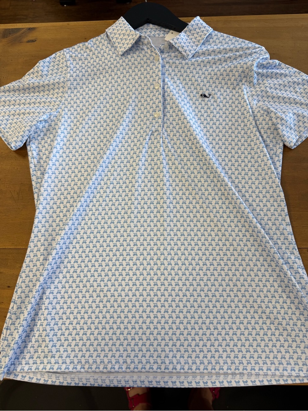 Vineyard Vines Blue Golf Cart Print Polo Shirt - Women